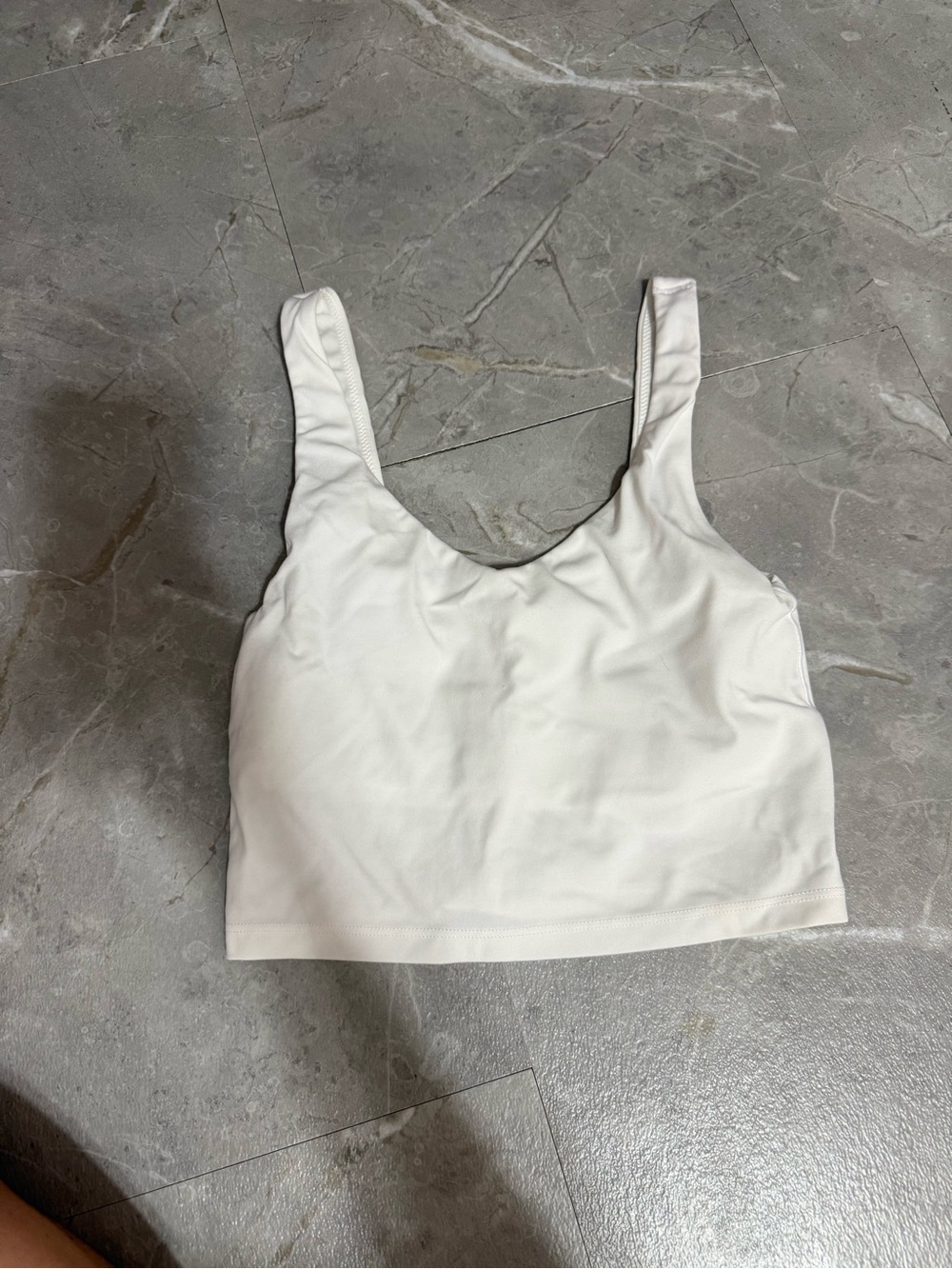 aerie White Scoop Neck Crop Tank